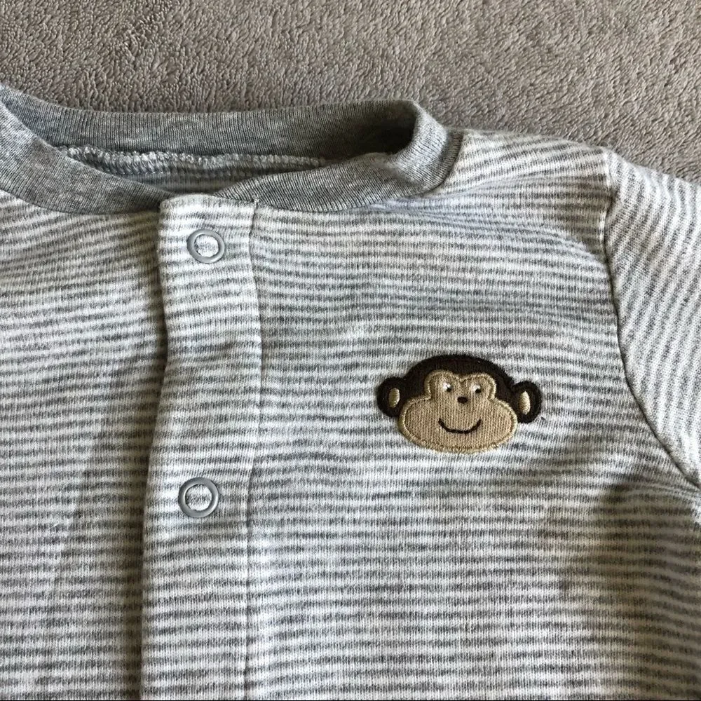 Carter’s Monkey Stripe Footed Onesie